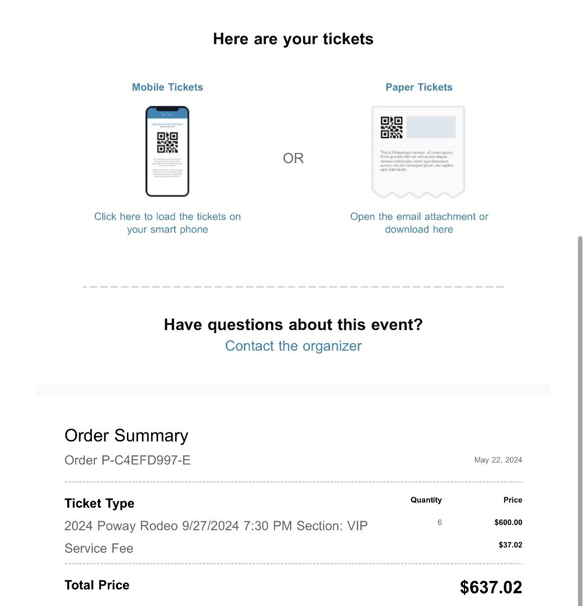 4 Poway Rodeo VIP Tickets