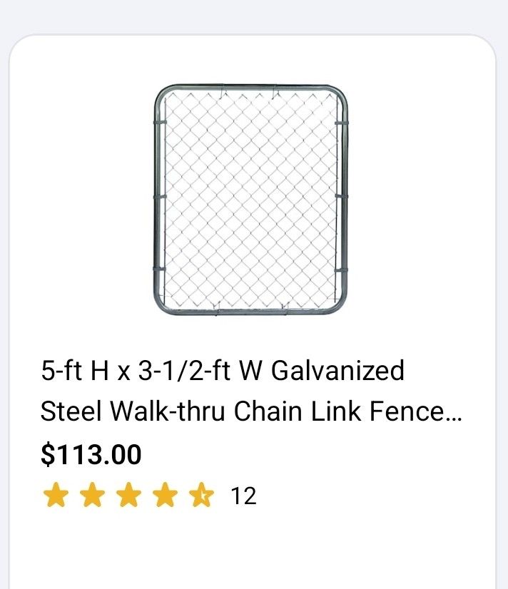 CHAINLINK GATE $75 OBO. 5' H X 4' W