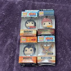Naruto, Dragon Ball Z, Jujutsu Kaisen Funko Keychain Bundle