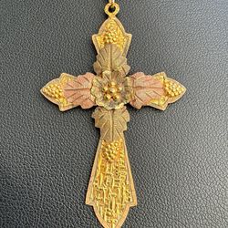 Black Hills J.CO. Jewelry 10k 12k solid yellow rose gold cross flower Pendant charm