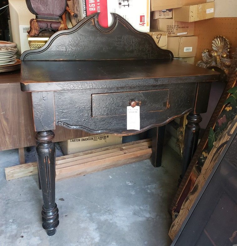 Black Wood Console Desk