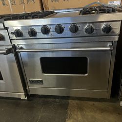 Viking 36”Wide Dual Fuel Range Stove In Stainless Steel 