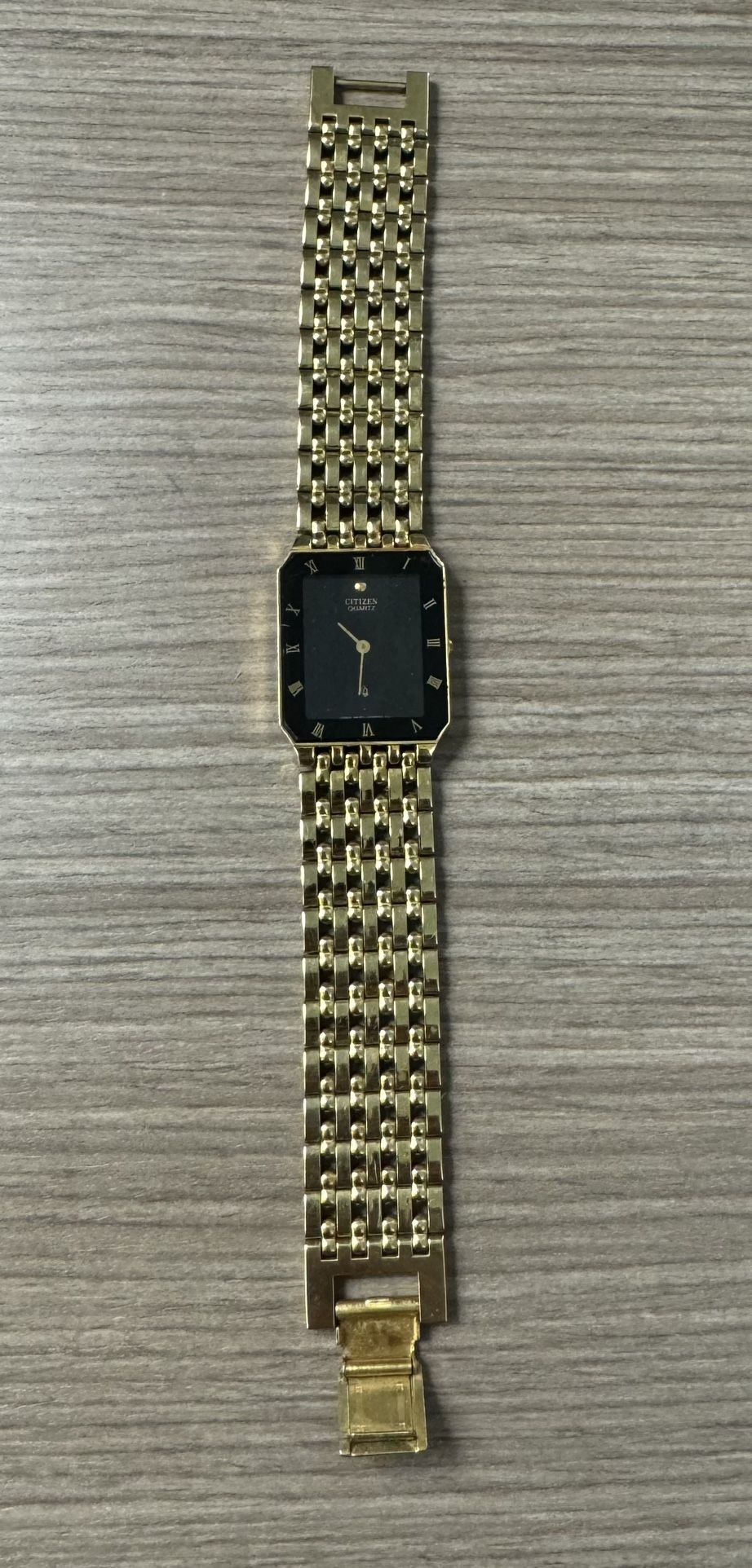 Women’s Citizen Retro Gold Tone Band Black Dial Watch