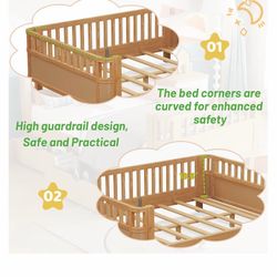Low Profile Kids Bed with Rails