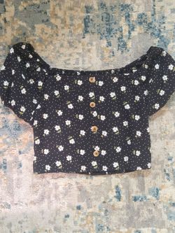Floral Black Top
