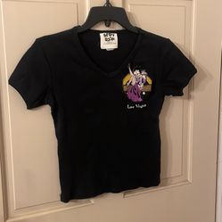 Vintage 1990s Betty Boop Black Fitted Tee Top Shirt Crop Top. Size: S-M 5-6 Stretchy. USED! Read Description!