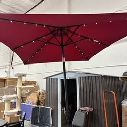 New 10x6 FT Rectangular LED Outdoor Patio Umbrella With Base