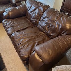Leather Loveseat And Sofa
