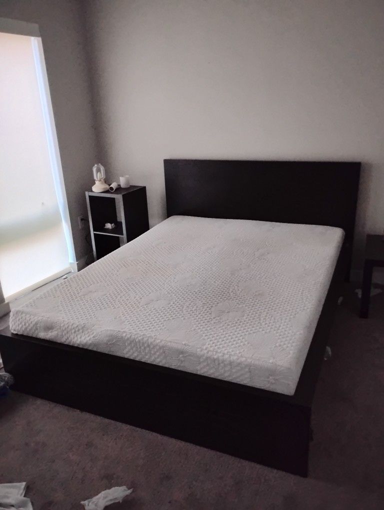 Queen Mattress And IKEA Bed Frame 