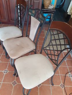 3 metal Fortunoffs chairs