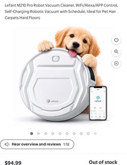 NEW Lefant M210 Pro Robot Vacuum Cleaner, WiFi/Alexa/APP