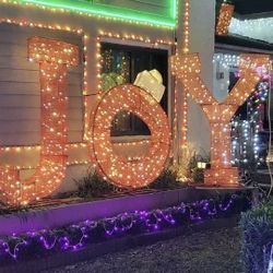 Gigantic Christmas JOY yard decor 12 Feet  x 7 feet READ DESCRIPTION for details 