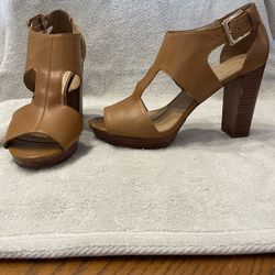 Franco Sarto Tan Leather Heel 9