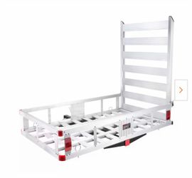 VEVOR 50 x 29.5 x 8.7 in. Hitch Cargo Carrier 500 lbs. Load Luggage Carrier Rack with Folding Ramp for 2 in. Hitch Receiver $150