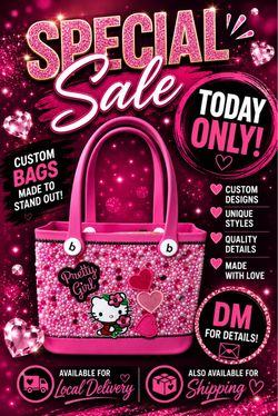 Custom Pink Pearl Embellished Tote Bag
