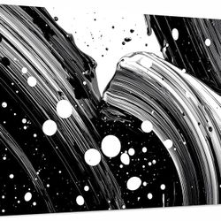New Abstract Black White Canvas Art 40x20 inch
