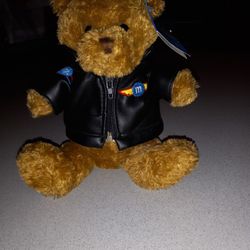 7 INCH M&M'S TEDDY BEAR IN BOMBER JACKET NEW WITH TAGS
