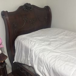 Princess twin bed , nightstand and mirror