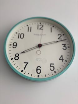 Retro Mint Aqua Wall Clock - Sterling & Noble (10")