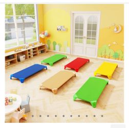 4 Pack Stackable Children’s Nap Time Cots with Metal Frame and Oxford Cloth