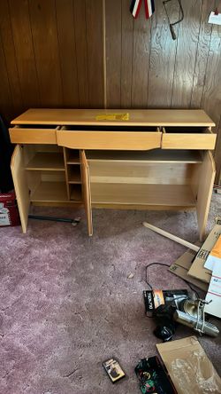 Open Hutch Buffet Maple Wood Furniture