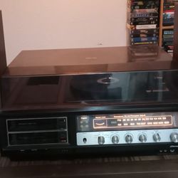 JC Penney Stereo Turntable, 8 Track  System With Speakers 