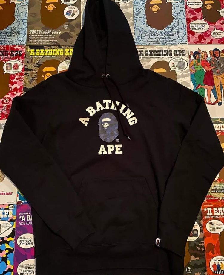 Bape Pullover Ape Head College Blue