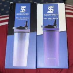 2 ICE SHAKER SPORTS BOTTLES