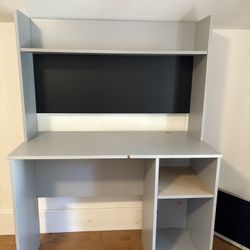 Icey Gray Desk With Chalkboard Portion 