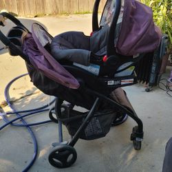 Graco Verb Click Connect Travel System with Snugride Infant Car Seat Pink Black