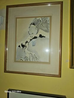 Framed Bird of Prey Watercolor Print