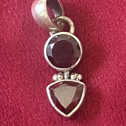 925 Artisan Double Garnet Pendant 