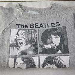 The Beatles 2013 Sweater Womens Pullover Rock Band Gray Black Sweatshirt - Women's Medium.