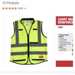 Milwaukee Safety Vest Performance Class 2-High Visibility S/M - NEW