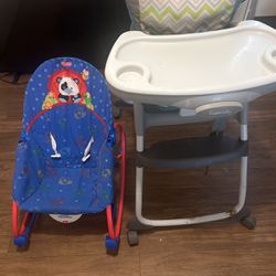 Baby High Chair Plus Rocker 