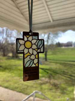 Cross Ornament Window Sun Catcher Christian Religious Gift