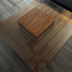 Coffee Table Glass Tiered 