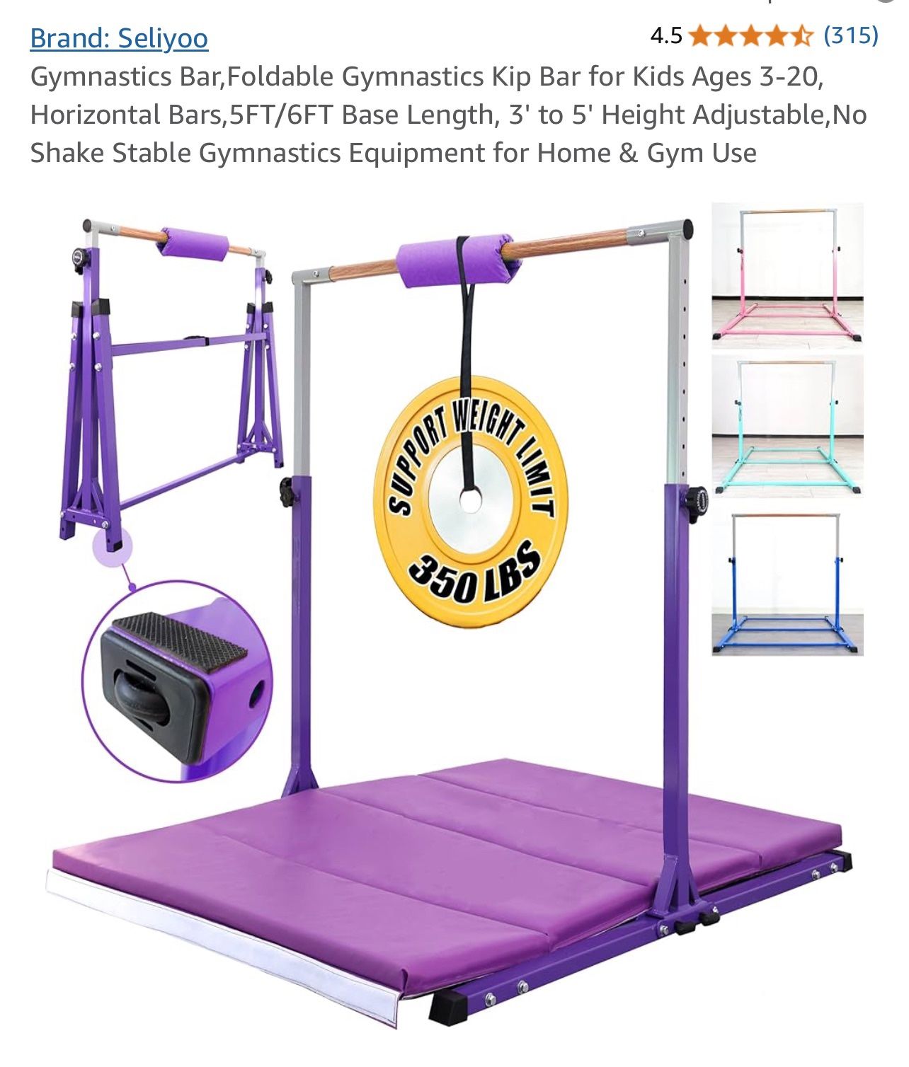 Gymnastics Bar Foldable With Mat