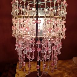 Metal Table Lamp With Beads