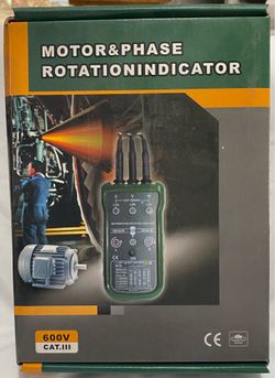Mastech MS5800 3 Motor Phase Rotation Indicator Meter Tester LED 600V CAT. 111