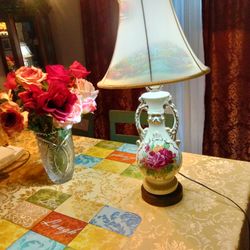 Beautiful floral vintage antique lamp