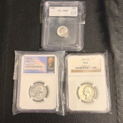 Graded US Silver Coins Lot of 3