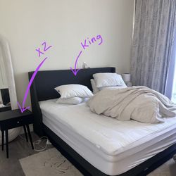 FREE King Bed Frame & 2 Nightstands 