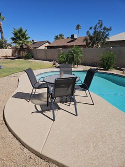 Pool table and chairs