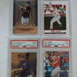 Mike Trout And Freddie Freeman - Random Graded Lot Of 4