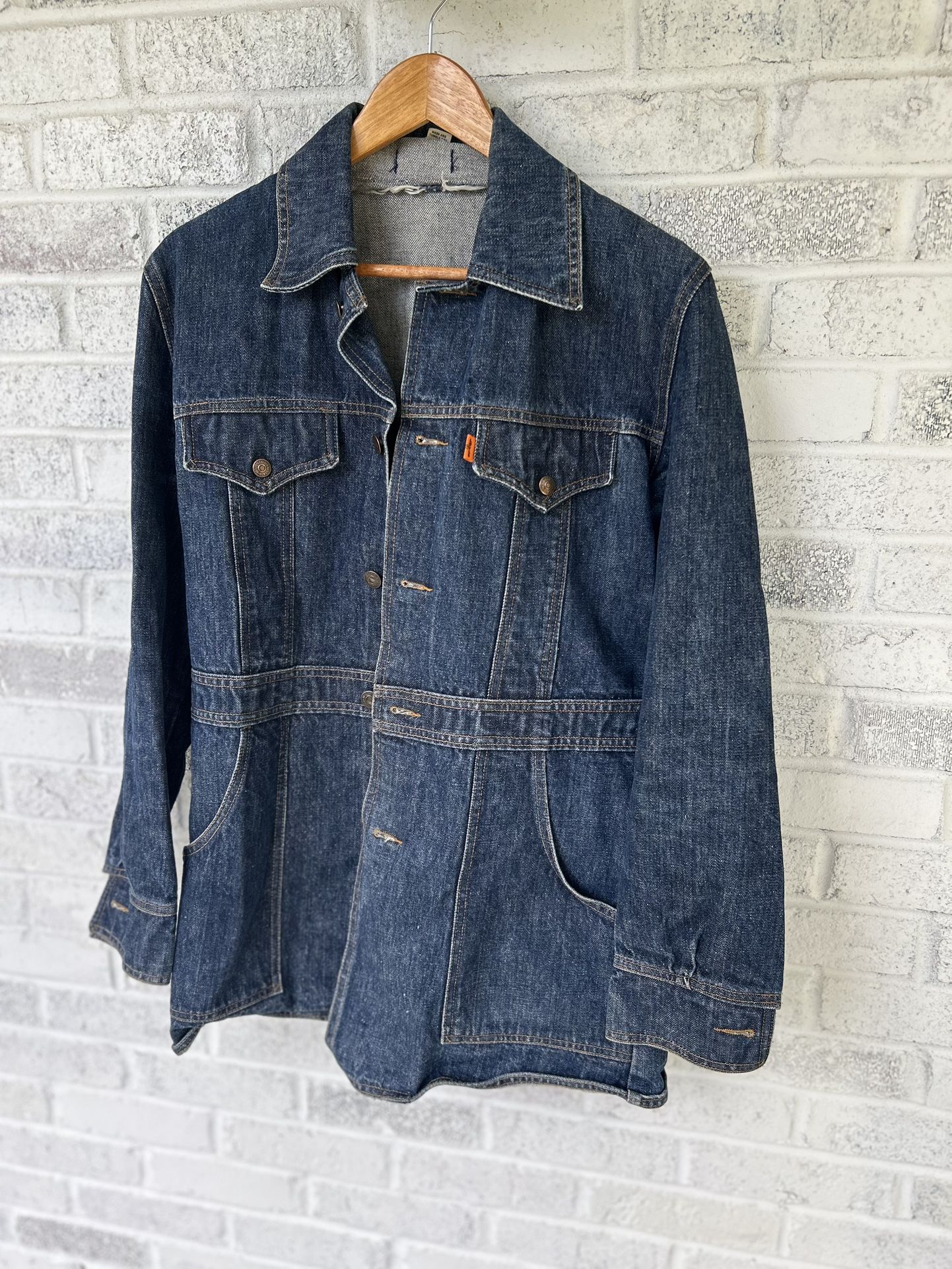 Vintage Levi Orange Tag Split Tail Denim Chore Blazer Jacket Men’s Size Medium