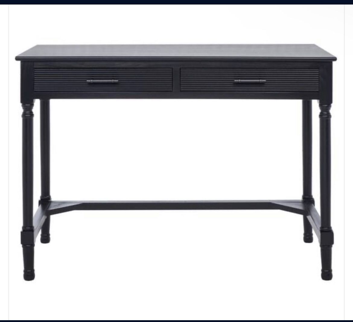 SAFAVIEH Layce Solid Retro 2 Drawer Writing Desk, Black