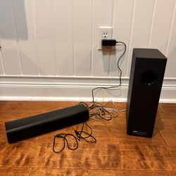 Sounds Bars for TV with Subwoofer, 2.1 Deep Bass Soundbar Monitor Speaker