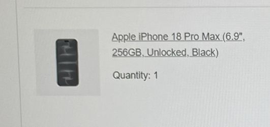 New iPhone 18 pro max 6’9 256GB