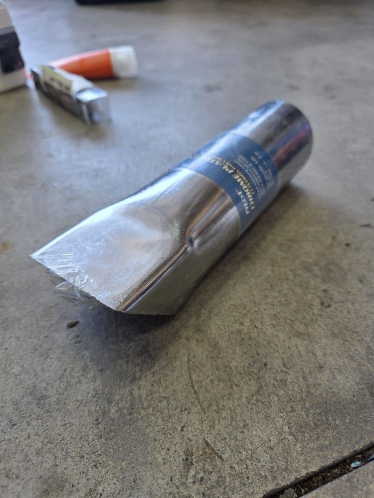 Slant Angle Chrome Tip 2.25 Pipe Exhaust Muffler